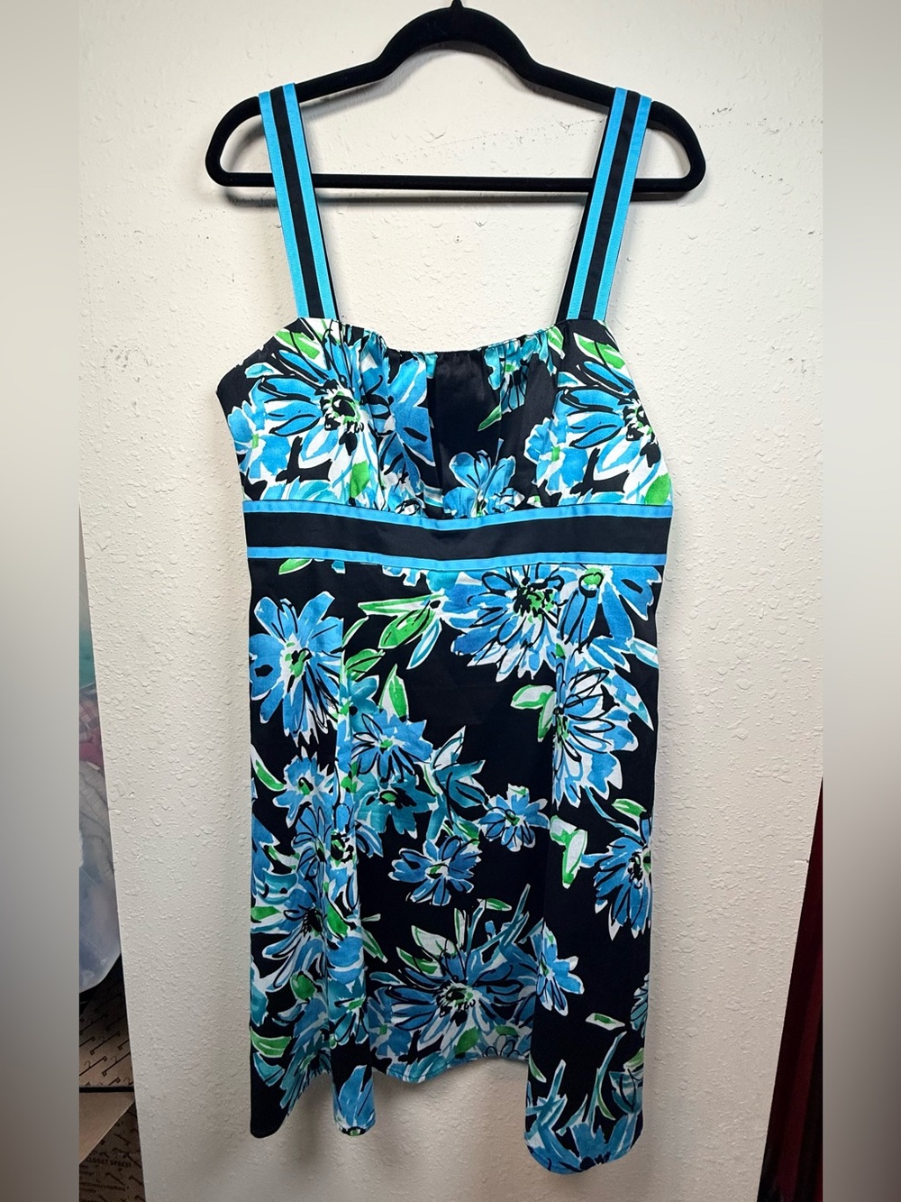 B&K Originals Blue Floral Sundress Sleeveless Y2K Cottagecore Garden Dress - Picture 2 of 11